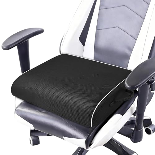 Large Memory Foam Seat Cushion, Non-Slip Cover Chair Pad for Tailbone Pain Relief & Soft Support, Suitable for Office Chairs, Car Seats, Airplane Seats, 3.3" - Black - color: Black, size: 18"x16"x3.3"