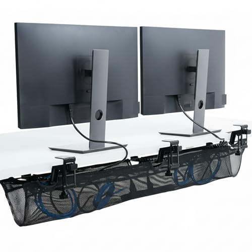 VIVO Black Clamp-on 55 in Mesh Net Cable Management Holder, DESK-AC55MH - size: 55"