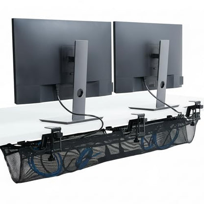VIVO Black Clamp-on 55 in Mesh Net Cable Management Holder, DESK-AC55MH - size: 55"