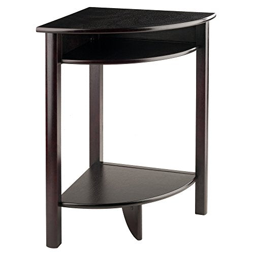 Winsome LISO 31.1-inch x 20 1/2-inch x 20 1/2-inch Composite Wood Corner Table with Cube Storage, Dark Brown