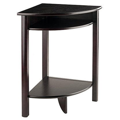 Winsome LISO 31.1-inch x 20 1/2-inch x 20 1/2-inch Composite Wood Corner Table with Cube Storage, Dark Brown