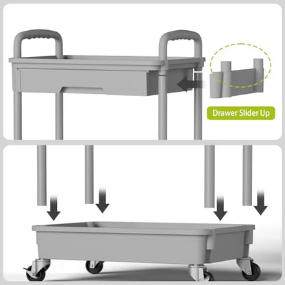 Sorgion 4 Tier Rolling Cart Organizer,Art Craft Diaper Bedside Snack Laundry Room Bathroom Organizer Narrow Thin Slim Rolling Trolley Utility Cart with Wheels for Kitchen,Office(Grey) - size: 4Tier-Grey