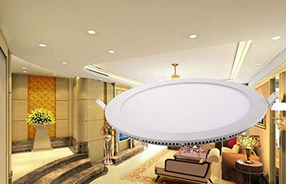 BSOD LED Panel Light 3W 4W 6W 9W 12W 15W 18W 24W Flat Lamp Round Ultra-Thin Recessed Ceiling Light Downlight Fixture Kit (Warm White, 15W) - color: Warm White, size: 15W