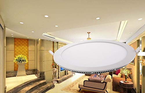 BSOD LED Panel Light 3W 4W 6W 9W 12W 15W 18W 24W Flat Lamp Round Ultra-Thin Recessed Ceiling Light Downlight Fixture Kit (Warm White, 18W) - color: Warm White, size: 18W