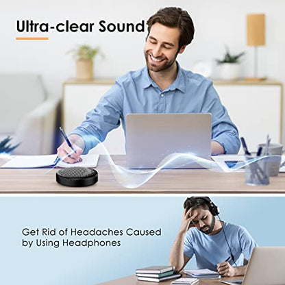 EMEET Luna Conference Speaker and Microphone, 360° Voice Pickup for 8 Users - size: Black Luna for 8