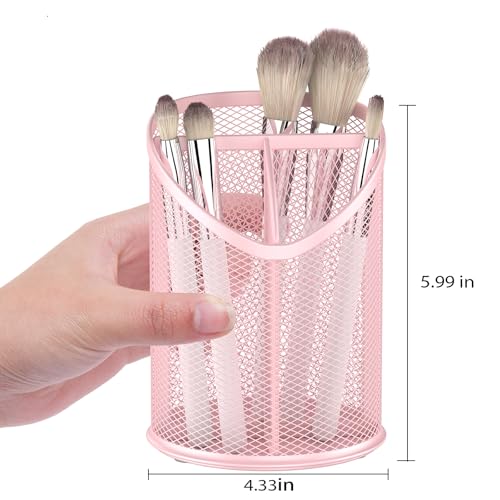 Delifox 2 Pack Pen Holder Mesh Round Pencil (Pink) - color: Pink