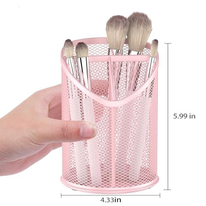 Delifox 2 Pack Pen Holder Mesh Round Pencil (Pink) - color: Pink