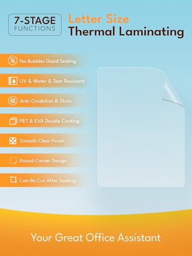 Uinkit 5mil 100Pack Hot Thermal Laminating Pouches 9x11.5-Inches Laminating Sheets, for Sealed Photo and Documents Clear Letter Size 8.5x11-Inches Laminated Paper - color: Glossy 5mil, size: 100 Pack