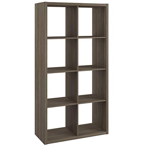 ClosetMaid 4585 Heavy Duty Decorative Bookcase Open Back 8-Cube Storage Organizer in Graphite Gray for Home, Closet, Office, or Toys - color: Graphite Gray, size: 8-Cube