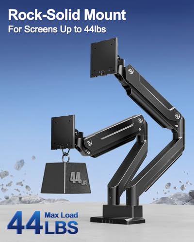 MOUNT PRO Dual Monitor Stand for Up to 44 lbs Ultrawide Screens Max 49 Inch, Heavy Duty Monitor Arm for 2 Monitors, Premium Full Motion Double Computer Desk Mount, VESA Mount 75x75/100x100mm - size: Max 49", style: Dual