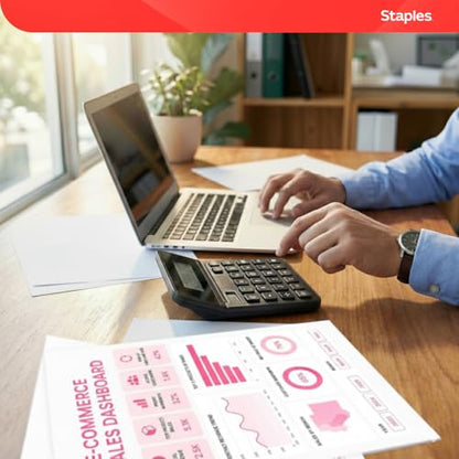 Staples 10-Digit Desktop Calculator, Solar/Battery, Large LCD Display, Basic Financial Functions, Compact Office Desk Calculator - style: 1 Pack
