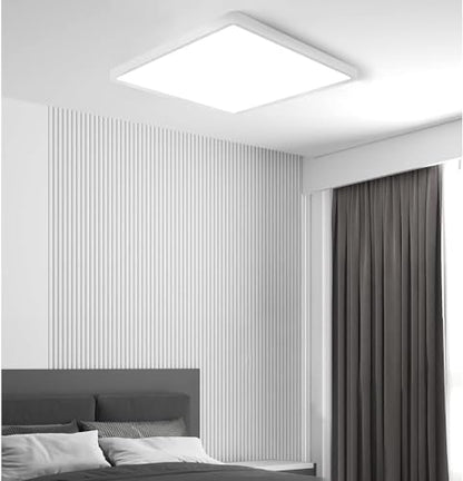 LED Flush Mount Ceiling Light Fixture, 6000K Cool White, 12inch 24W, 3200LM, Slim Flat Panel Lighting Fixture, Square Modern Ceiling Lamp for Bedroom, Kitchen, Living Room, Closet, Stairwell - color: Cool White, size: Square-White