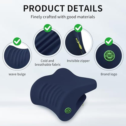 Ergonomic Office Chair Headrest, Adjustable Neck Support Pillow with Removable Washable Cover, Universal Head Rest Attachment for Office Chairs, Wheelchairs, Desk Chair Napping (Navy Blue) - color: Navy Blue