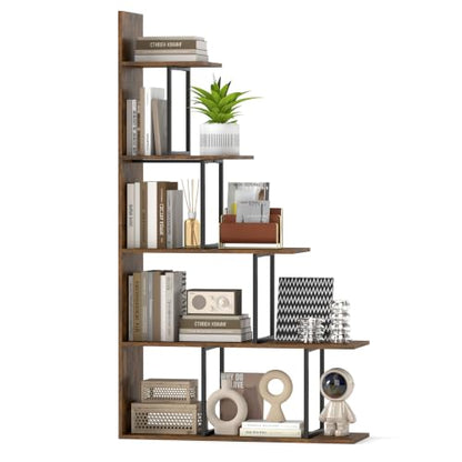 GIANTEX 5-Tier Stepped Bookshelf, 62" Tall Ladder Corner Bookcase