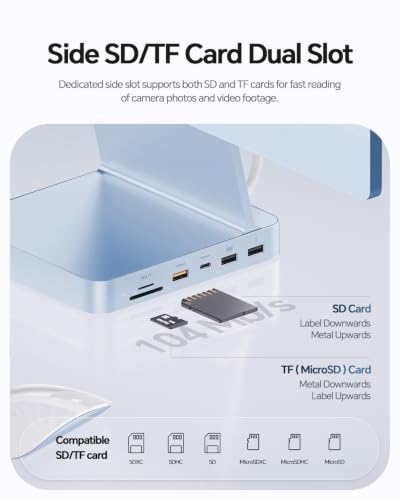 11-in-1 USB C Hub for iMac 24" 2021-2024 with M.2 NVMe 4TB SSD Enclosure | PULWTOP Aluminum iMac Hub with HDMI 4K@60Hz, 2.5G Ethernet, 5 USB A/C 10Gbps, SD/TF, Audio, iMac M4 Dock for M1/M3/M4, Blue - color: Blue