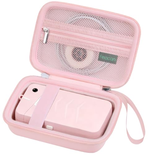 Case for ORGSTA S001 Label Maker Machine, Portable Bluetooth Mini Label Printer Carrying Case, Mini Handheld Thermal Labels Printer Protective Bag, Mesh Pocket for Tapes (case only), Pink - color: Pink