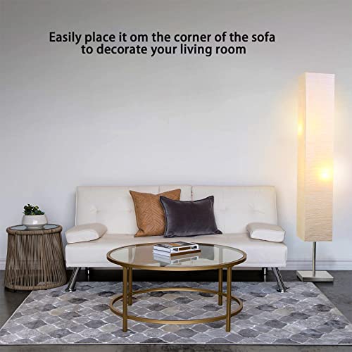 Modern Floor Lamp,Paper Tall Standing Lamp with Shade, Off White - color: Off-White