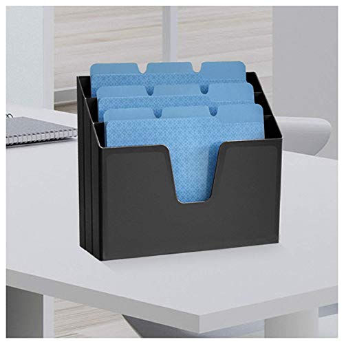 Acrimet Horizontal Triple File Folder Organizer Sorter, Letter Size, Black