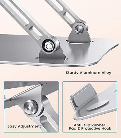 JOIOT Adjustable Aluminum Laptop Stand, Ergonomic Riser for 11-16" Laptops - color: Silver