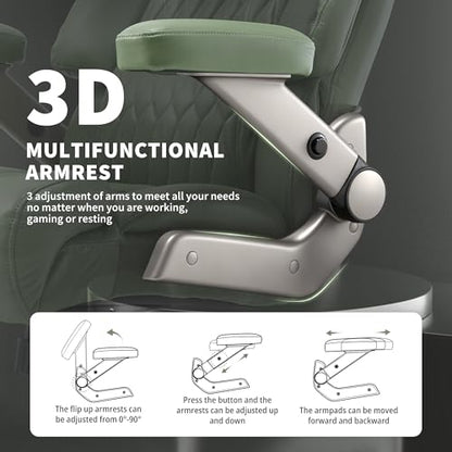 700lbs Big and Tall Office Chair, Large Heavy Duty Computer Desk Chair - color: Green