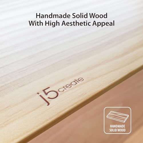 j5create Premium Monitor Stand, Made with Elegant Wood and Sleek Aluminum