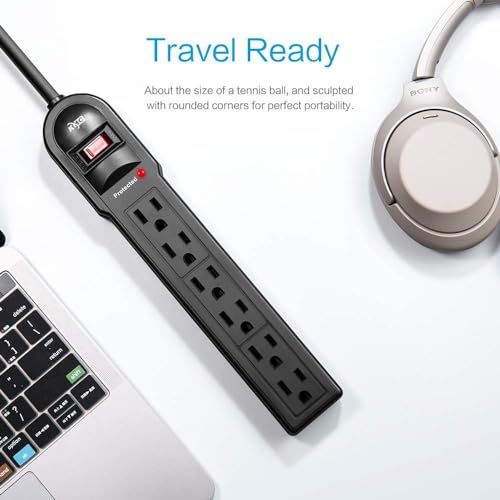 KMC 6-Outlet Surge Protector Power Strip 6 Pack - color: 6 pack black