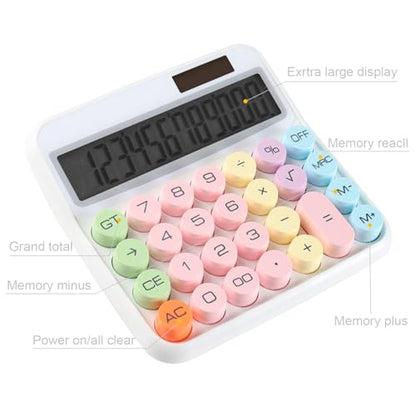 Large Computer Electronic Calculator Counter Solar & Battery Power 12 Digit Display Multi-Functional Big Button for Business Office School Calculating (HY-2278) - color: HY-2278
