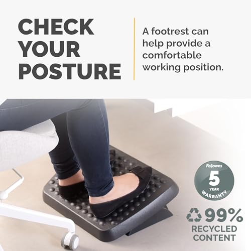 Fellowes 48121 Standard Foot Rest, Graphite - size: 3.75" x 17.63" x 13.13"