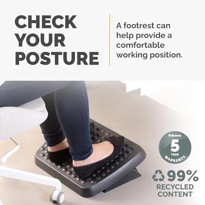 Fellowes 48121 Standard Foot Rest, Graphite - size: 3.75" x 17.63" x 13.13"