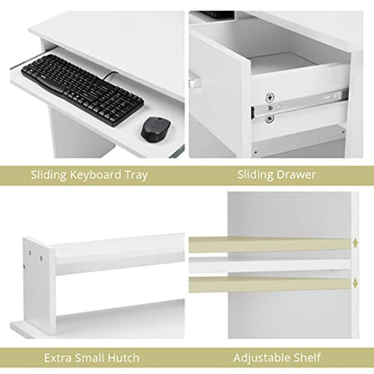 Karl home Computer Desk Study Writing Desk, White - color: White, size: with Keyboard 1