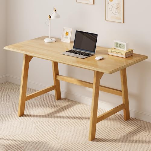 IOTXY Solid Wood Writing Table - 48" W Minimalist PC Computer Desk, Oak - color: Oak, size: 48" W