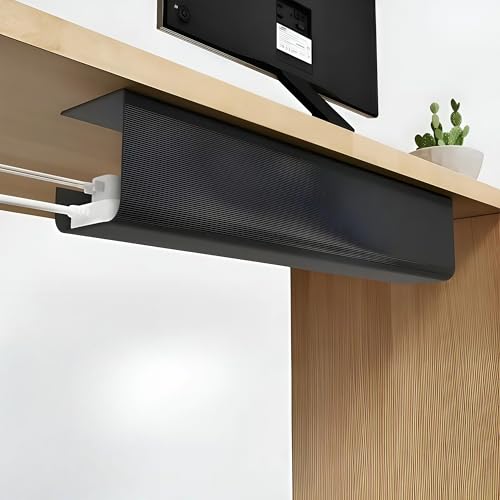 Under Desk Cable Management Tray 1 Pack,Adhesive No Drill Damage-Free Wire Organizer,Large Capacity Sturdy PVC Cable Holder for Office,Home Office & Standing Workstations (Black Cable Management Tray) - color: Black Cable Management Tray