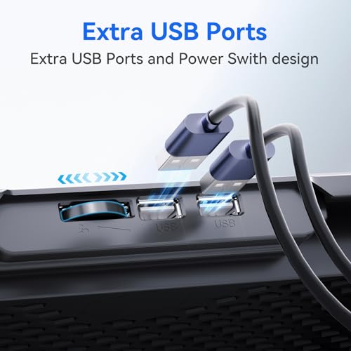 Laptop Cooling Pad with 8 Cooling Fans, Cooling Pad for Laptop Fan 13-15.6 Inch, Laptop Cooler Stand with 6 Height Adjustable, Notebook Cooler Pad with Two USB Port [2025 Version] - size: 8 Fans