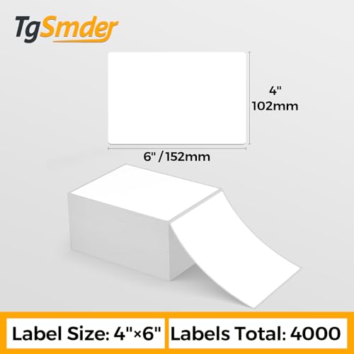 4000 4" x 6" Fanfold Thermal Shipping Labels for Zebra Printers - size: 4" x 6" - 8 Stacks ( 4000 labels ）