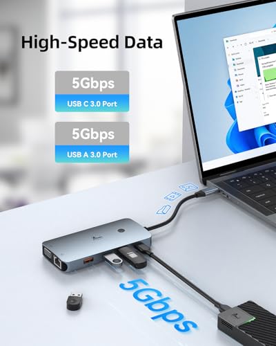 4 Monitors Docking Station 4K HDMI 9-in-1 LIONWEI USB C Hub for Laptop Mac - color: 9-in-1 (4 Monitor)