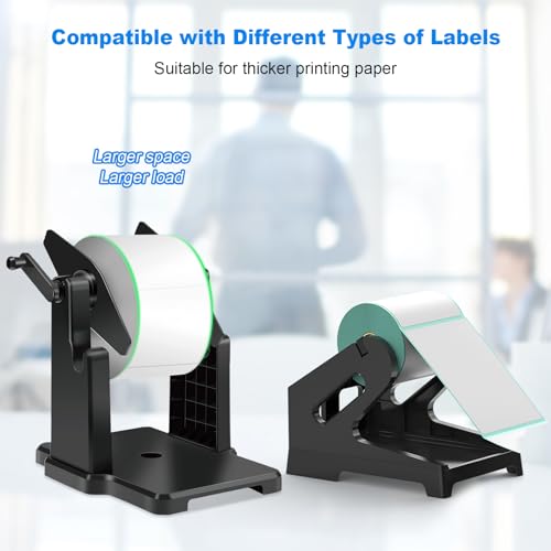 Label Holder for Rolls and Fan-Fold Labels，Compatible with Manual Recycling of Label Rolls(Large Holder) - color: Black Big Holder