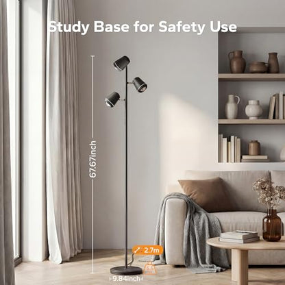 SIBRILLE 36W LED Tree Floor Lamp with Remote for Living Room Bedroom - color: Deep Black