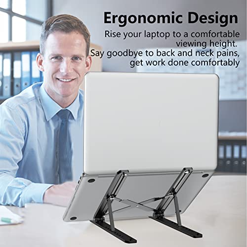 Tonmom Laptop Stand for Desk, Adjustable Laptop Riser, Black - color: Black