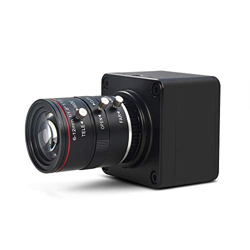 MOKOSE 4K@30fps USB Camera with 6-12mm Varifocal Manual Lens Webcam UVC Free Drive Compatible Windows Mac OS X Linux - color: With 6-12mm Varifocal Manual Lens