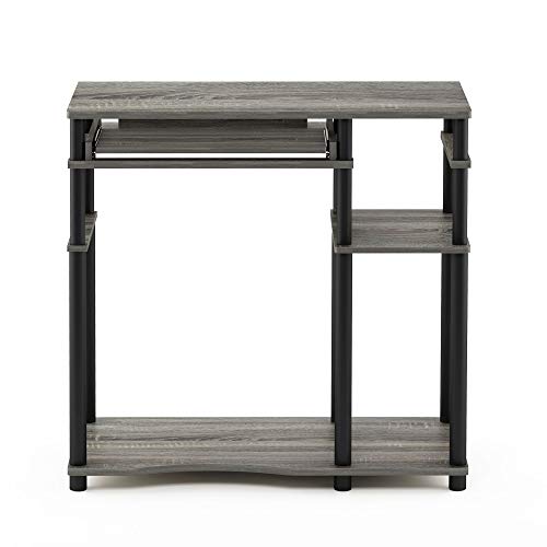 Furinno Abbott Computer Desk with Bookshelf, French Oak Grey/Black - color: French Oak Grey/Black, size: 19 Inch Wide