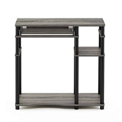 Furinno Abbott Computer Desk with Bookshelf, French Oak Grey/Black - color: French Oak Grey/Black, size: 19 Inch Wide