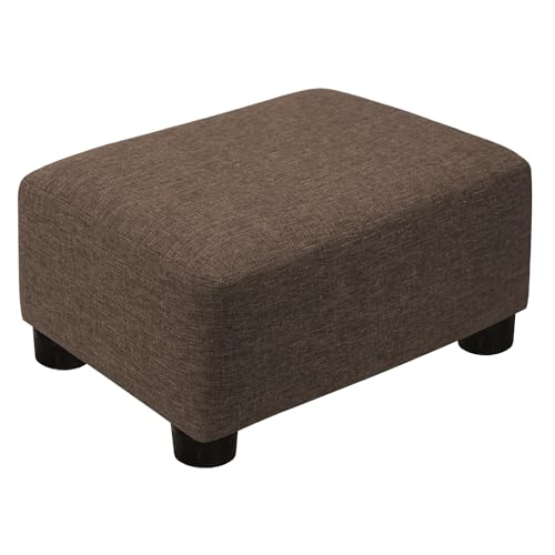 CAROLMADE Small Foot Stool Ottoman Footstool with Legs Under Desk Footrest for Living Room Bedroom and Office,Linen-Brown - color: Brown, size: 11"d X 15.4"w X 8.3"h