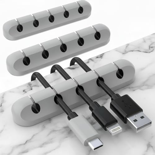Cord Organizer, 3 Pack Adhesive Charging Cable Clips Holder for Nightstand, Easy Secure Cord Keeper Cable Clips Wire Management for Phone, Home, Office, Desk| Universal Fit - color: Multicolor