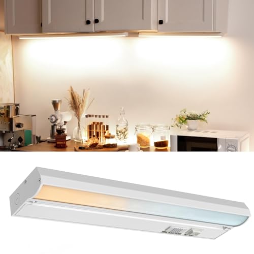 4 Pack 12" Under Cabinet Lighting Hardwired, Dimmable, 9W 600LM,3CCT - size: 12 inch
