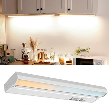 4 Pack 12" Under Cabinet Lighting Hardwired, Dimmable, 9W 600LM,3CCT - size: 12 inch