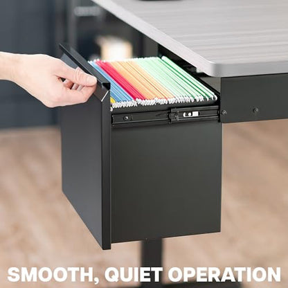 VIVO Black Under Desk Filing Cabinet, MOUNT-FCD1S-B - style: Under Desk Mount