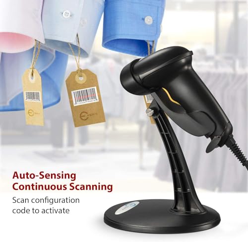 Esky Barcode Scanner with Stand, 2 Pack Wired Handheld 1D Bar Code Scanner - size: 2 Pack