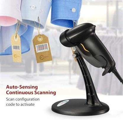 Esky Barcode Scanner with Stand, 2 Pack Wired Handheld 1D Bar Code Scanner - size: 2 Pack