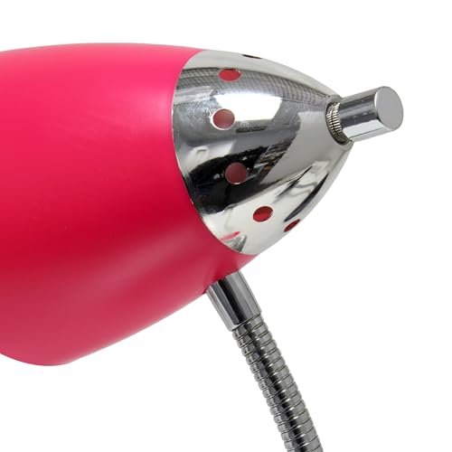 Simple Designs LD2001-PNK-LB 17.5" Flossy Flexible Gooseneck Clip Light Desk Lamp with LED Bulb, Pink - color: Pink