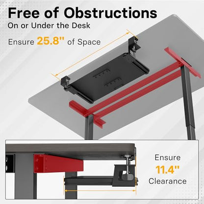 BONTEC KMT01-PJ Under Desk Keyboard Tray, Pull-Out Keyboard & Mouse Platform with C-Clamp, 20 x 11.8 in Space-Saving Ergonomic Slide-Out Drawer, Black - color: Black, size: 20" x 11.8"